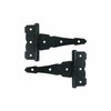 Nuvo Iron BLACK GALVANIZED STEEL HEAVY DUTY DECORATIVE 6in TEE HINGES, 2PK HDTH6BLK